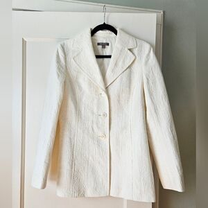 Ann Taylor Brocade Cream Blazer Sz 6